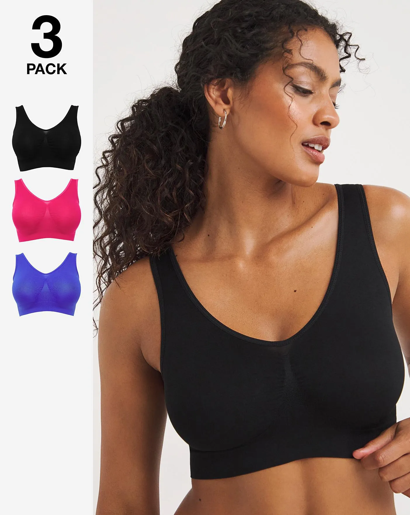 Pretty Secrets 3 Pack Plain Comfort Tops