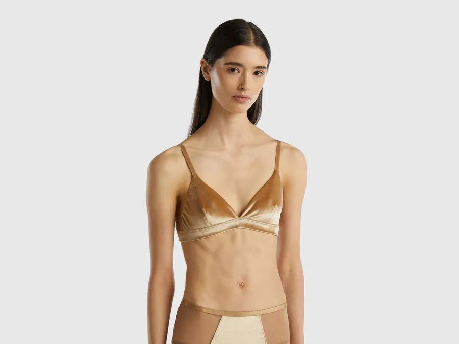 Velour triangle bra