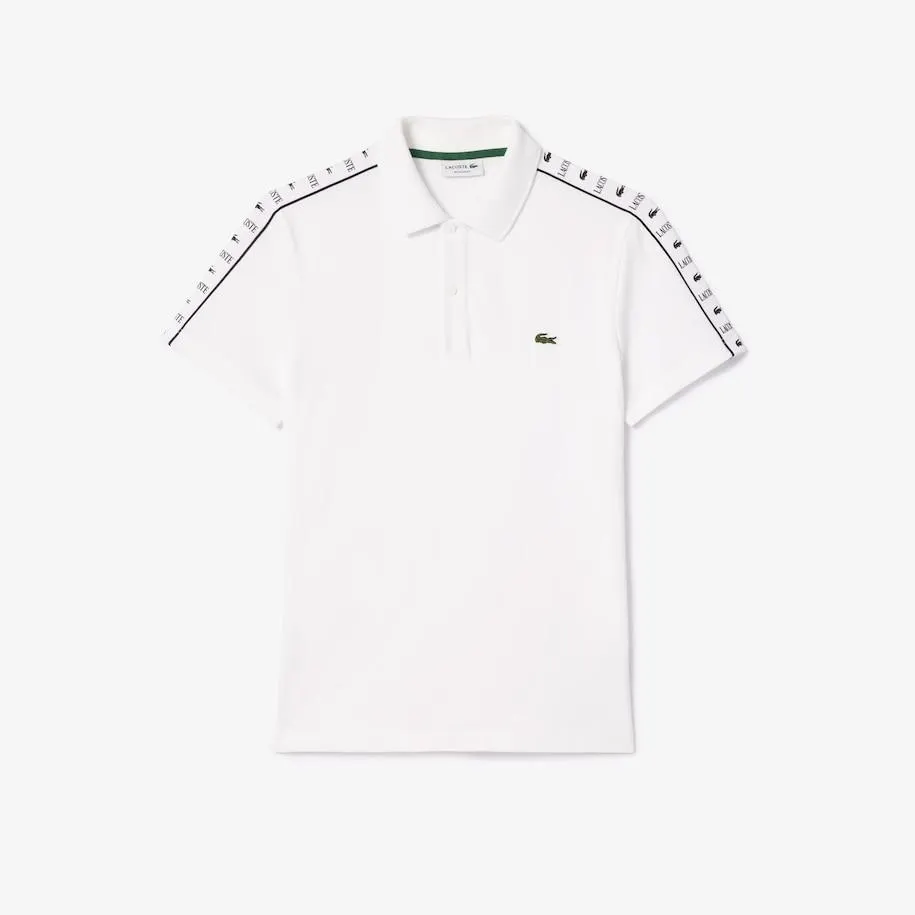 Logo Stripe Stretch Piqué Polo Shirt
