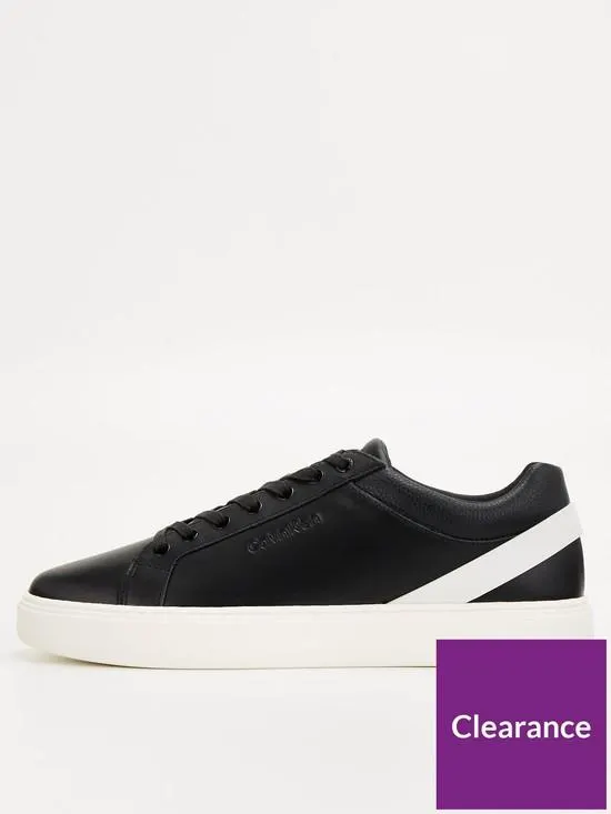 Low Top Lace Up Archive Stripe Trainer - Black/white