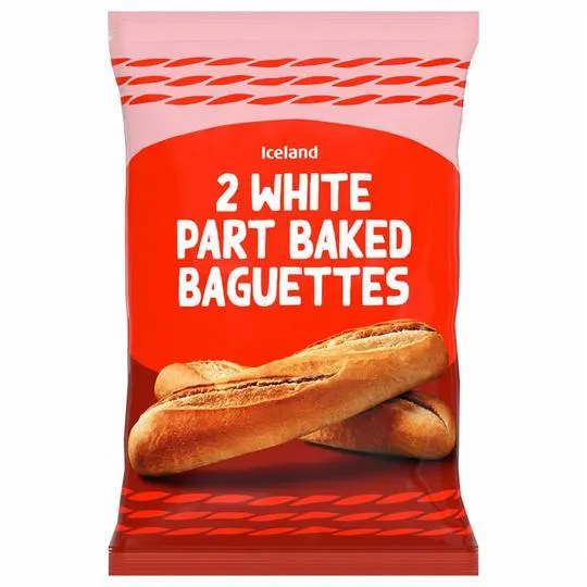 Iceland 2 White Part Baked Baguettes