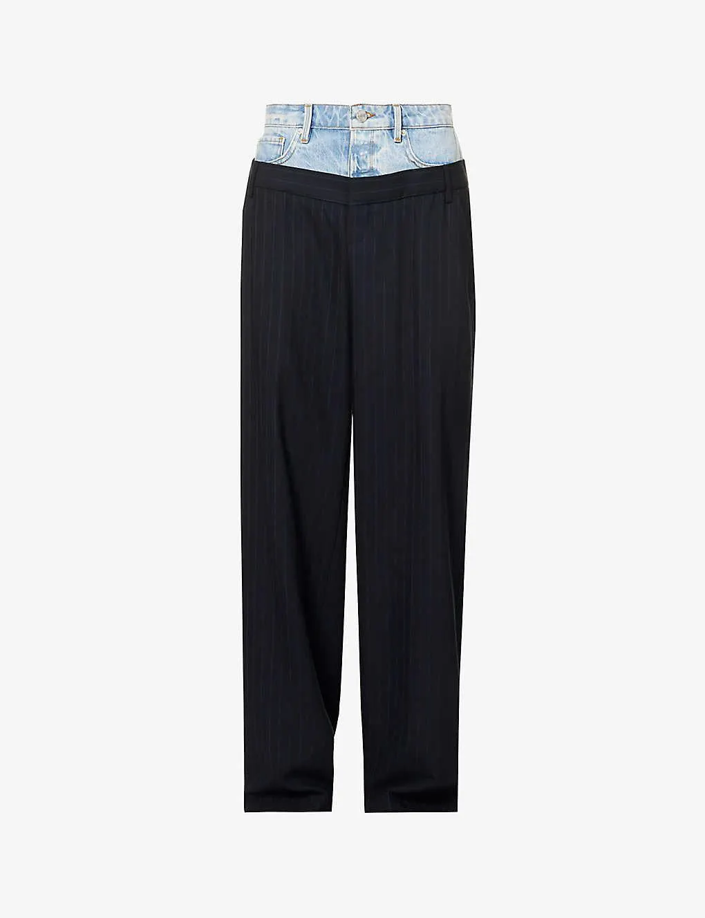 Le Mix wide-leg high-rise woven trousers