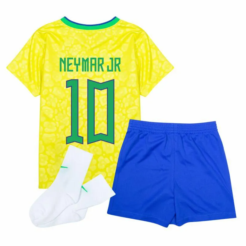 Nike Brazil Home Neymar Jr 10 Mini Kit 2022-2023 (Fan Style Printing)