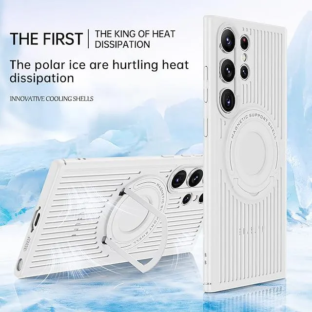 Phone Case For Samsung Galaxy With Magsafe S23 Ultra Plus Ring Holder Magnetic Support Wireless Charging Solid Colored TPU PC