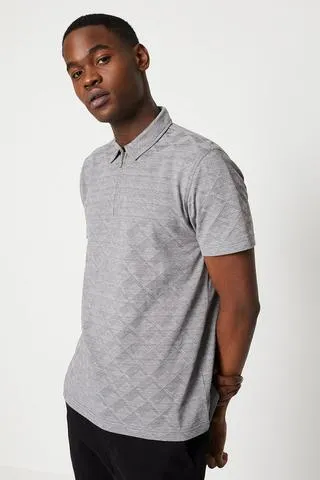 Jacquard Zip Polo
