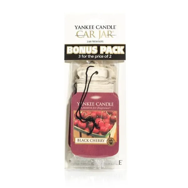 Yankee Candle Car Jar Bonus 3 Pack Black Cherry