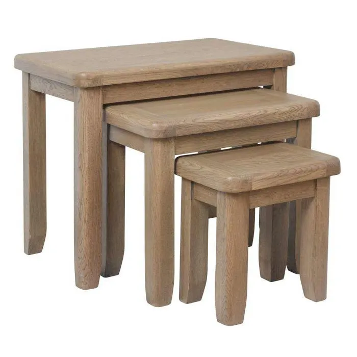 Heritage Oak Nest Of 3 Tables
