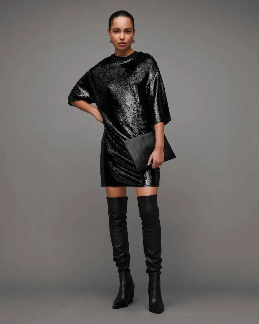 Opal Sparkle Sequin T-Shirt Mini Dress