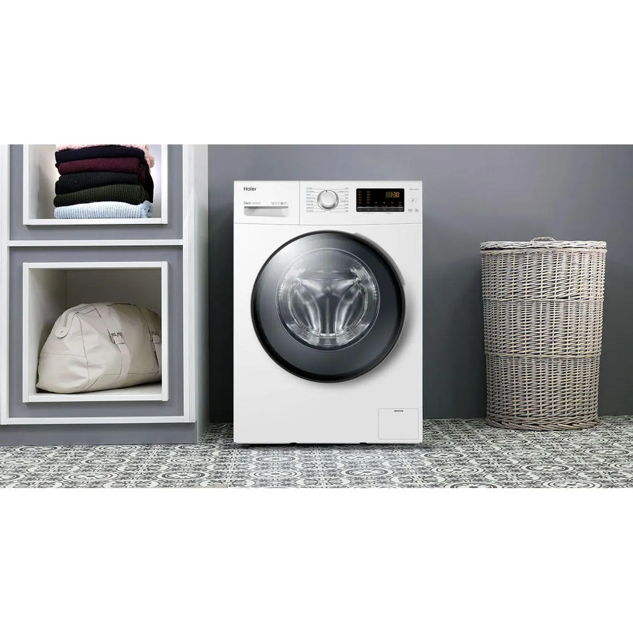 Haier HW80-B1439N 8kg Washing Machine with 1400 rpm - White - A Rated