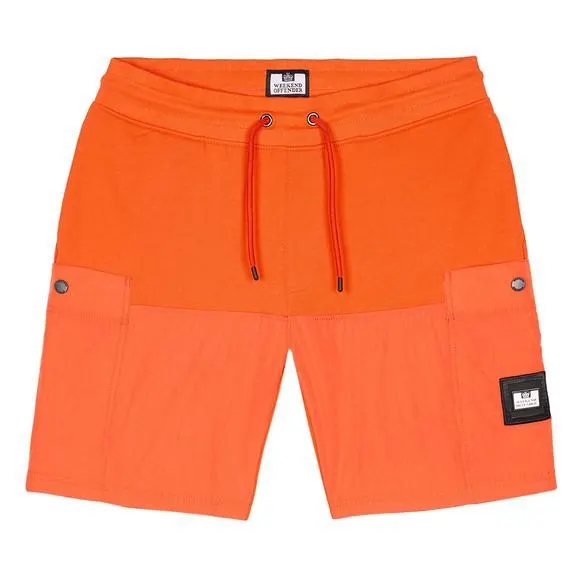 Mens Orange Azeez Cargo Sweat Short
