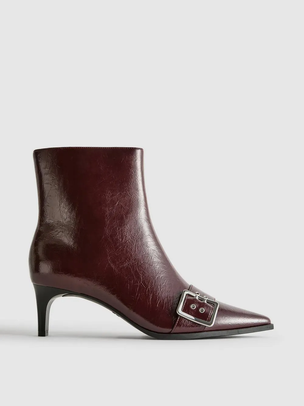 Buckle Detail Heeled Ankle Boots