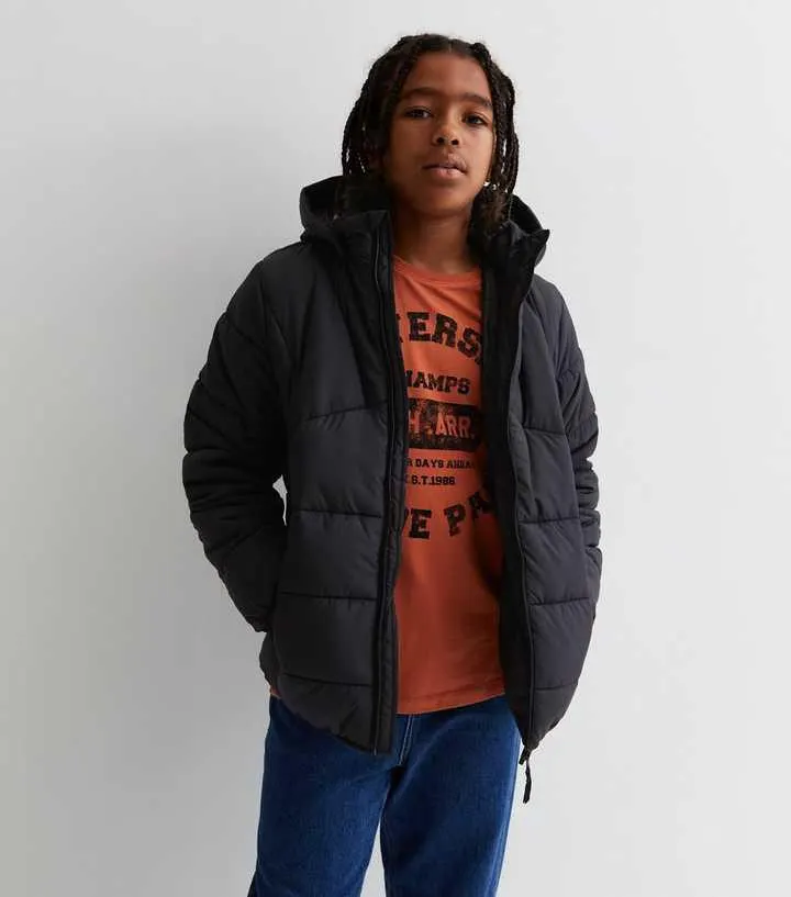 Name It Black Hooded Puffer Jacket