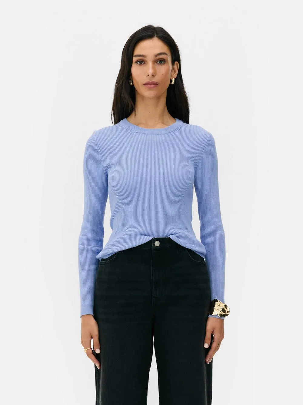 Ribbed Crew Neck Jumper