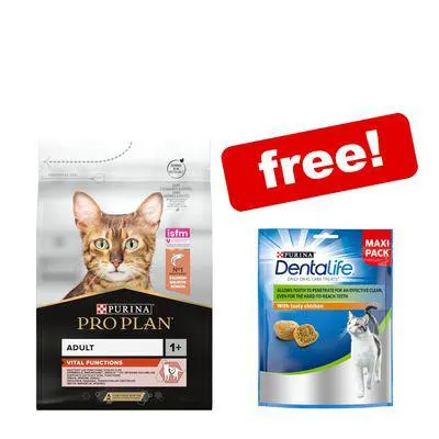 10kg PURINA PRO PLAN Adult Dry Cat Food + 140g Chicken Dental Snacks Free!*