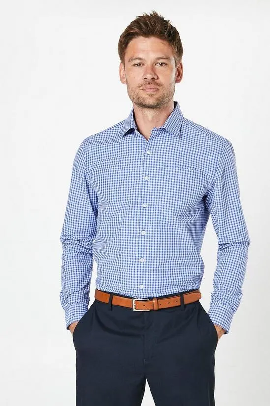 Casual Small Scale Check Long Sleeve Shirt