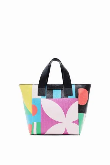 M geometric tote bag