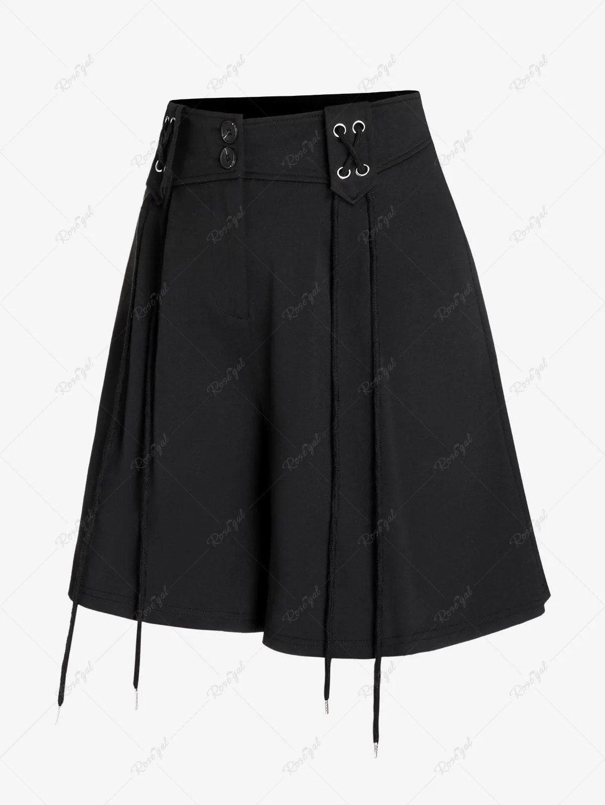 Plus Size Lace Up Button Shorts - L | Us 12