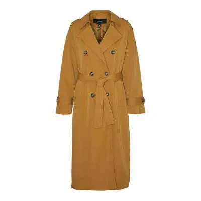 Long Trench Coat with Tie-Waist