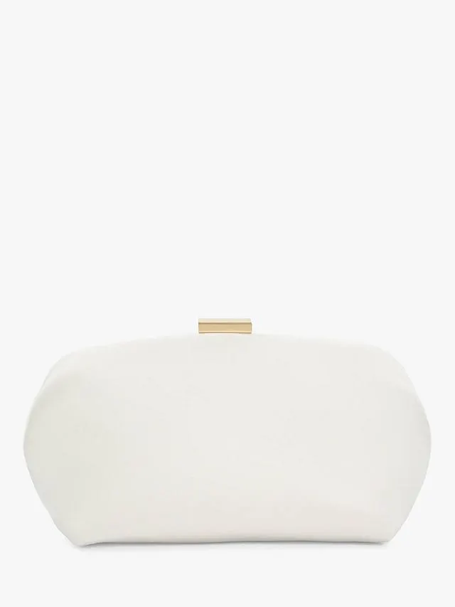 Dune Expect Cube Clasp Clutch Bag, White
