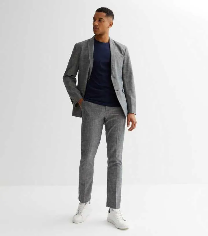 Dark Grey Slim Fit Suit Trousers