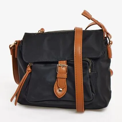 Black & Tan Crossbody Bag