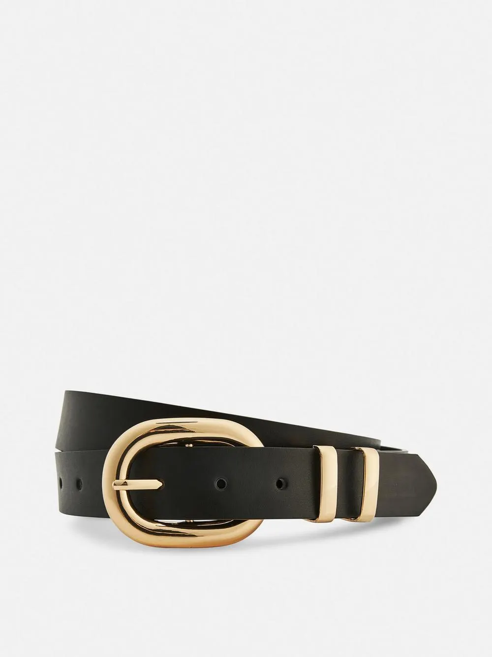 Belt with metallic buckle