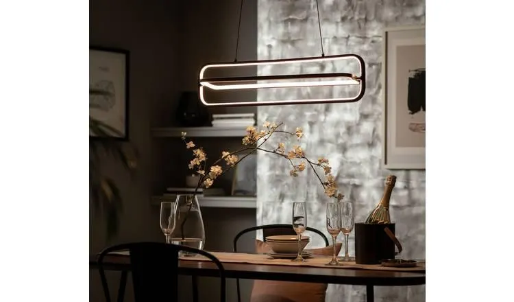 Habitat Metal LED Bar Pendant Light - Black