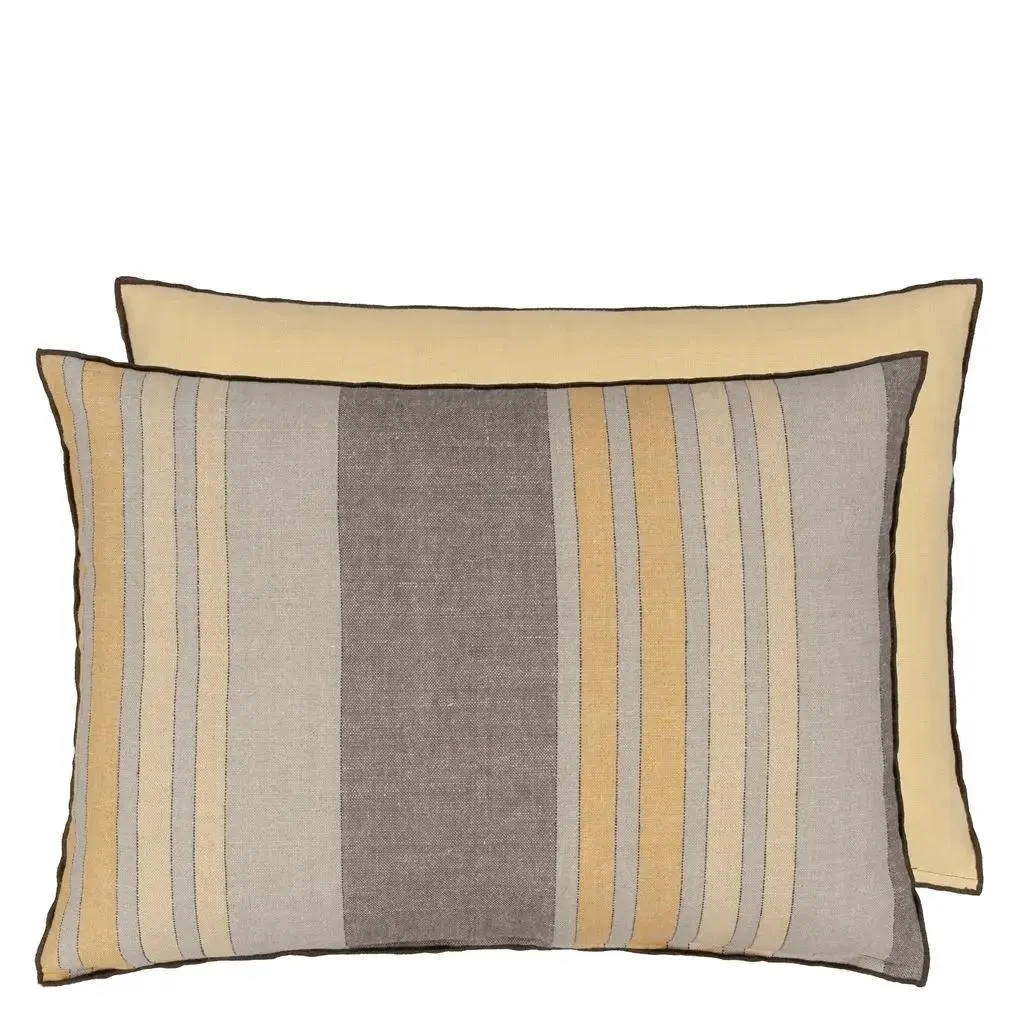 Brera Striato Maize Linen Cushion