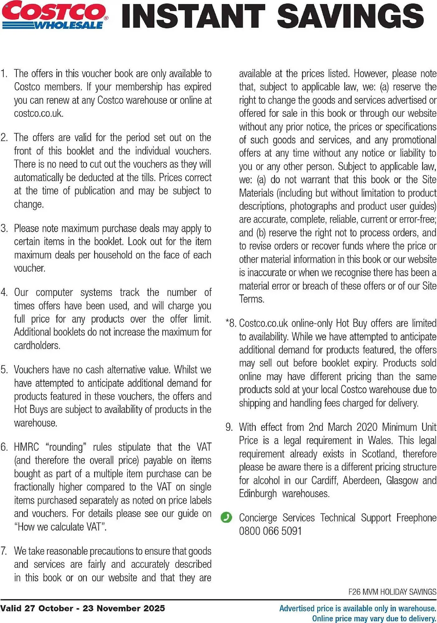 Costco leaflet from 27 October to 23 November 2025 - Catalogue Page 26