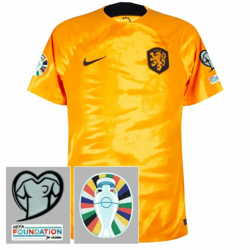 Nike Holland Home Shirt 2022-2023 incl. Euro 2024 Qualifying Patch Set