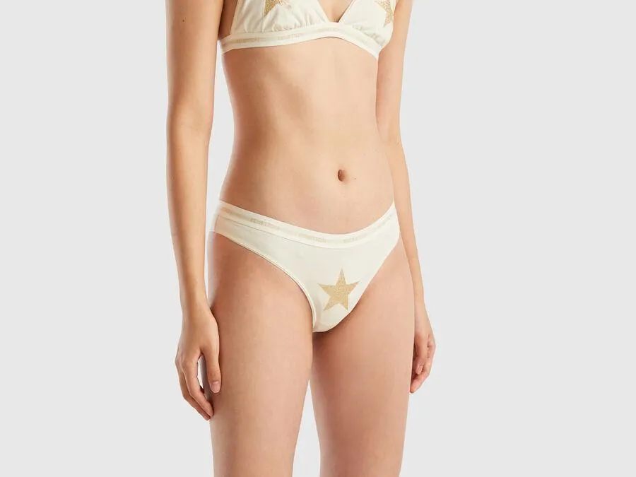 Thong with glittery star