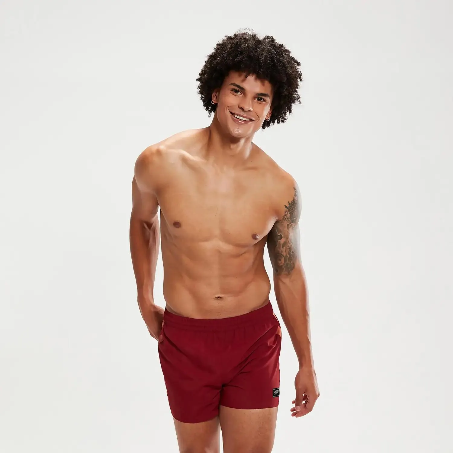 Men's Retro 13" Swim Shorts Oxblood/Coral