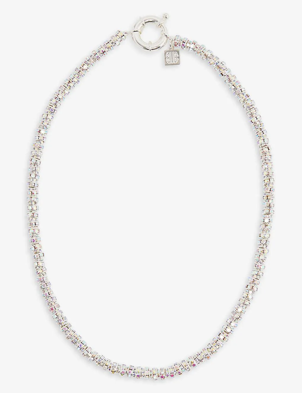Crystal-embellished 925 sterling-silver and crystal necklace