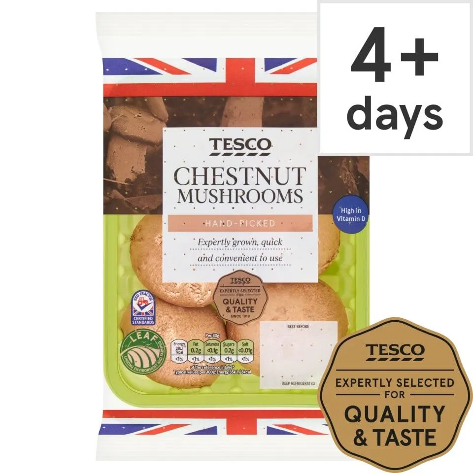 Tesco Chestnut Vitamin D Mushrooms 250G