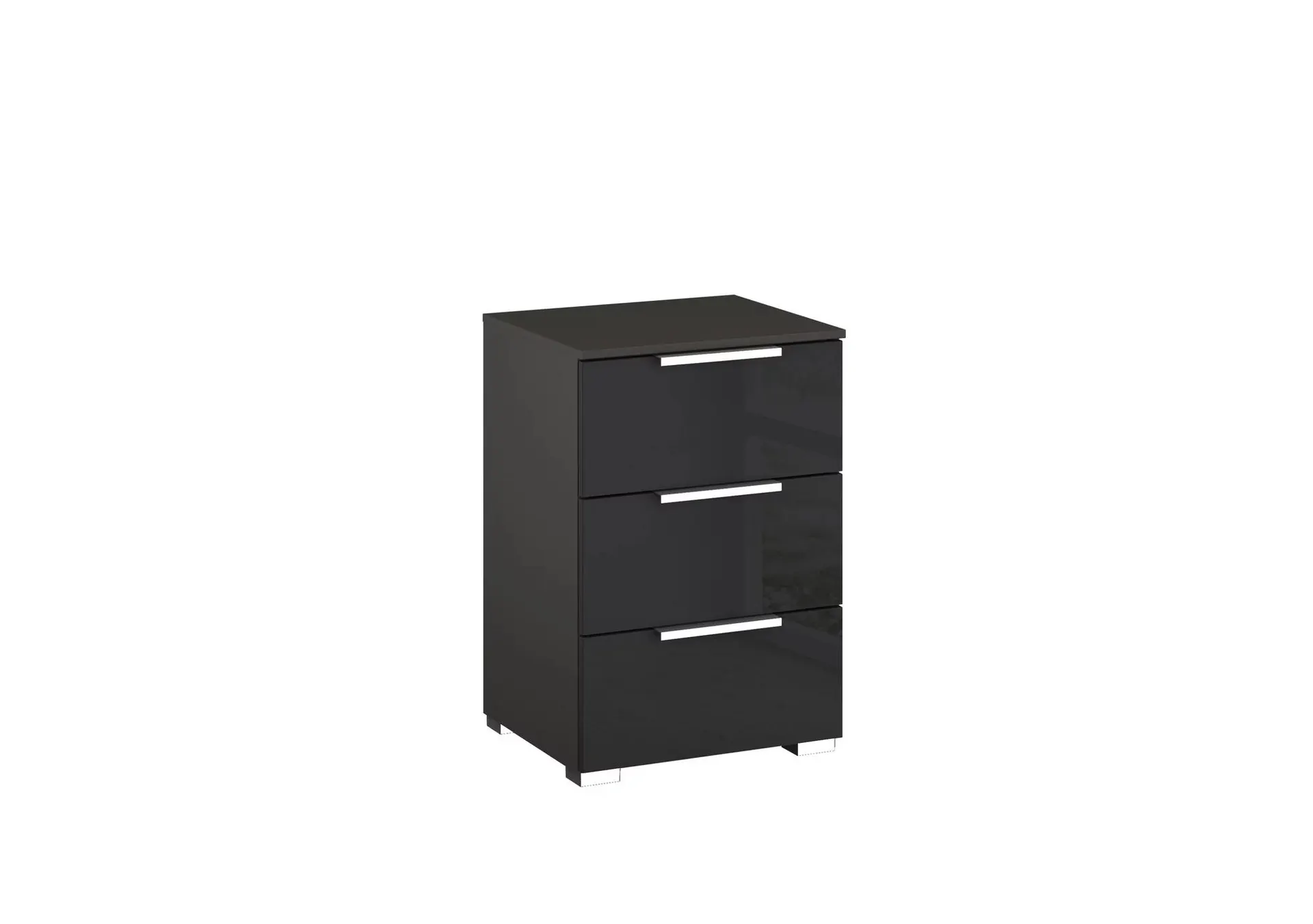 Formes Glass 3 Drawer Bedside Chest