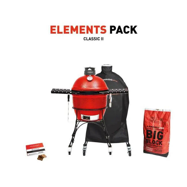 Kamado Joe Classic II Charcoal BBQ Grill with Elements Pack