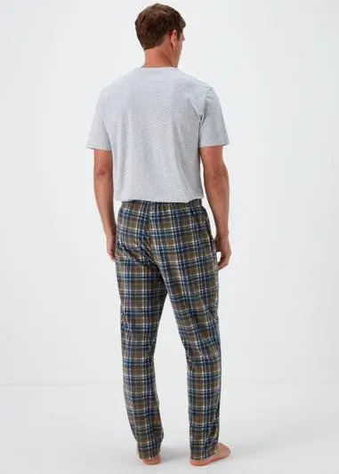 Green Check Microfleece Pyjama Bottoms - Extra small