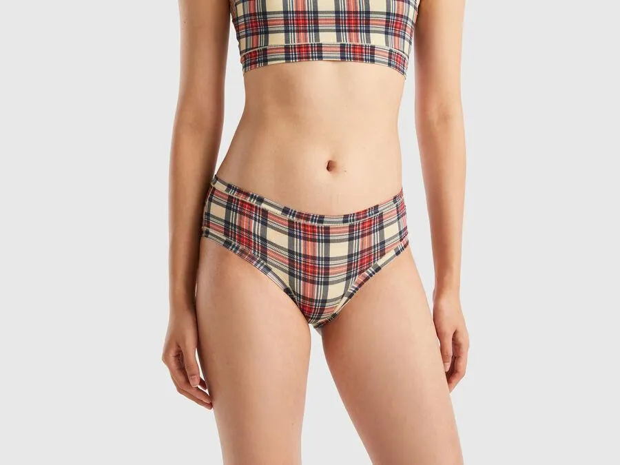 Tartan underwear in super stretch organic cotton