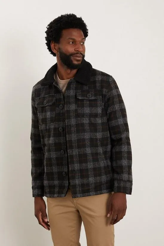 Sherpa Collar Check Jacket