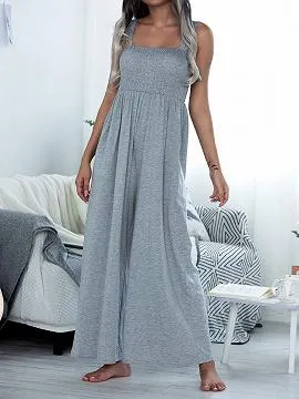 Light Gray Pockets Detail Jumpsuit