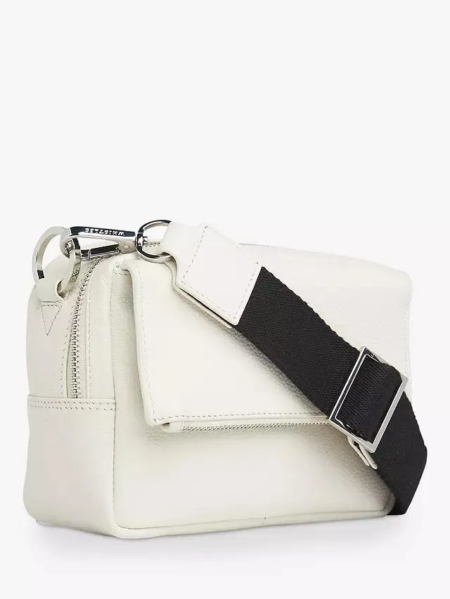Whistles Bibi Leather Cross Body Bag, White