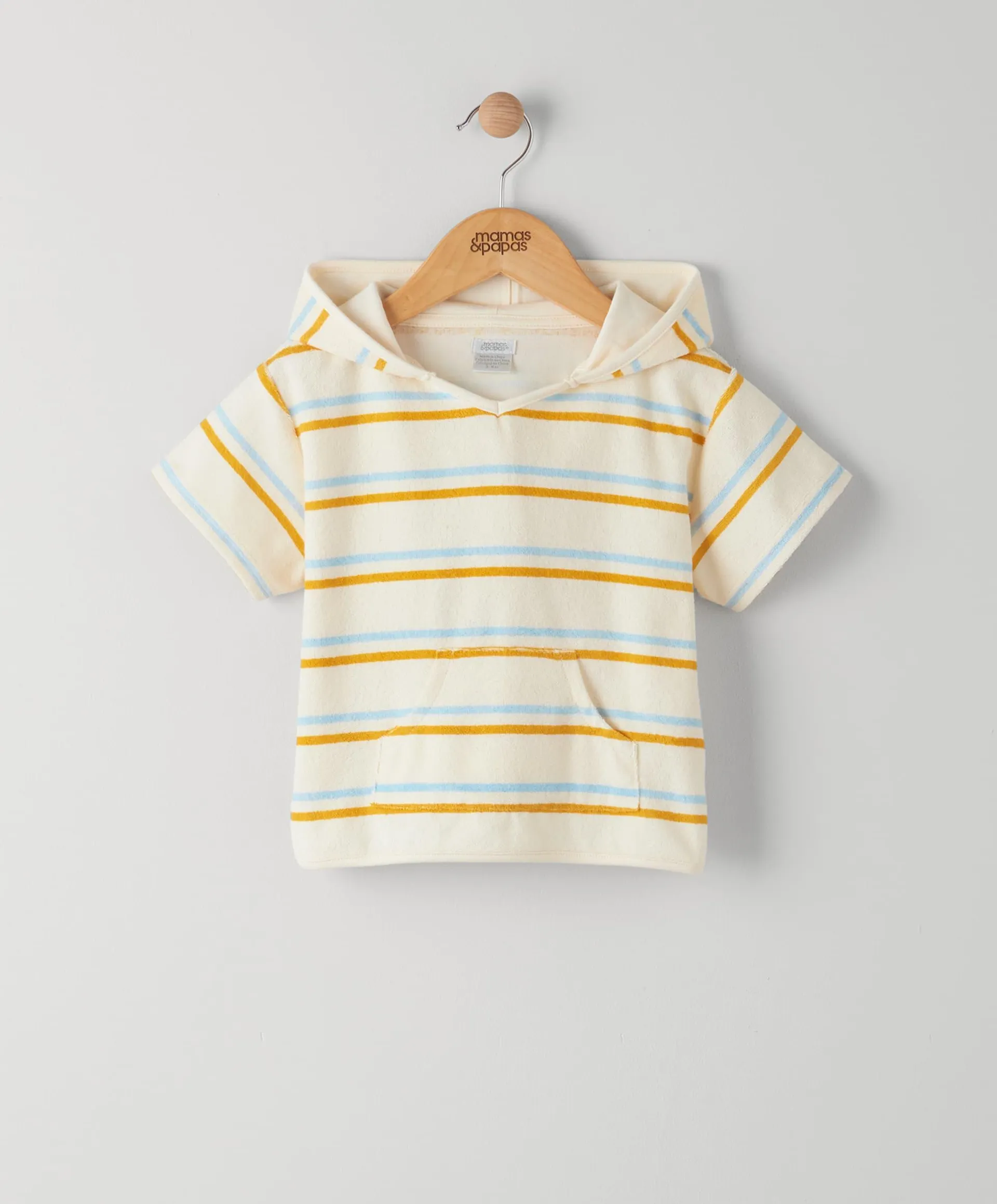 Yellow Striped Towelling Beach Poncho