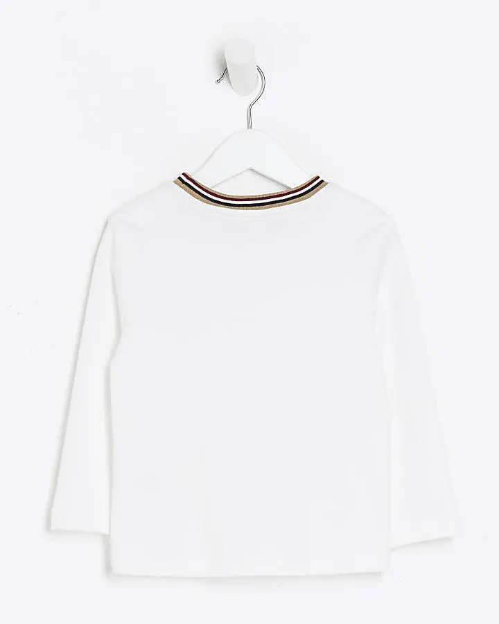 Mini boys white RI long sleeve t-shirt