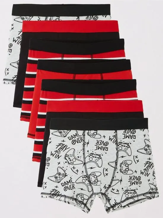 Boys Fashion Gaming Trunks (7 Pack) - Multi