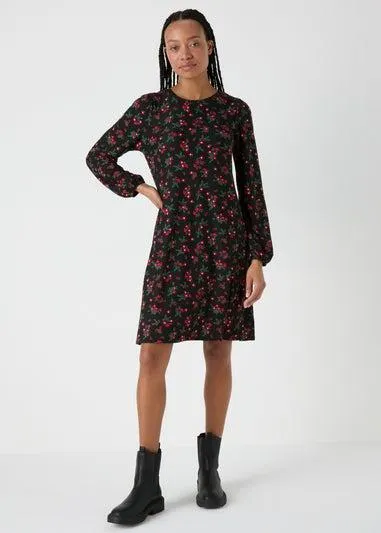 Black Floral Mini Dress