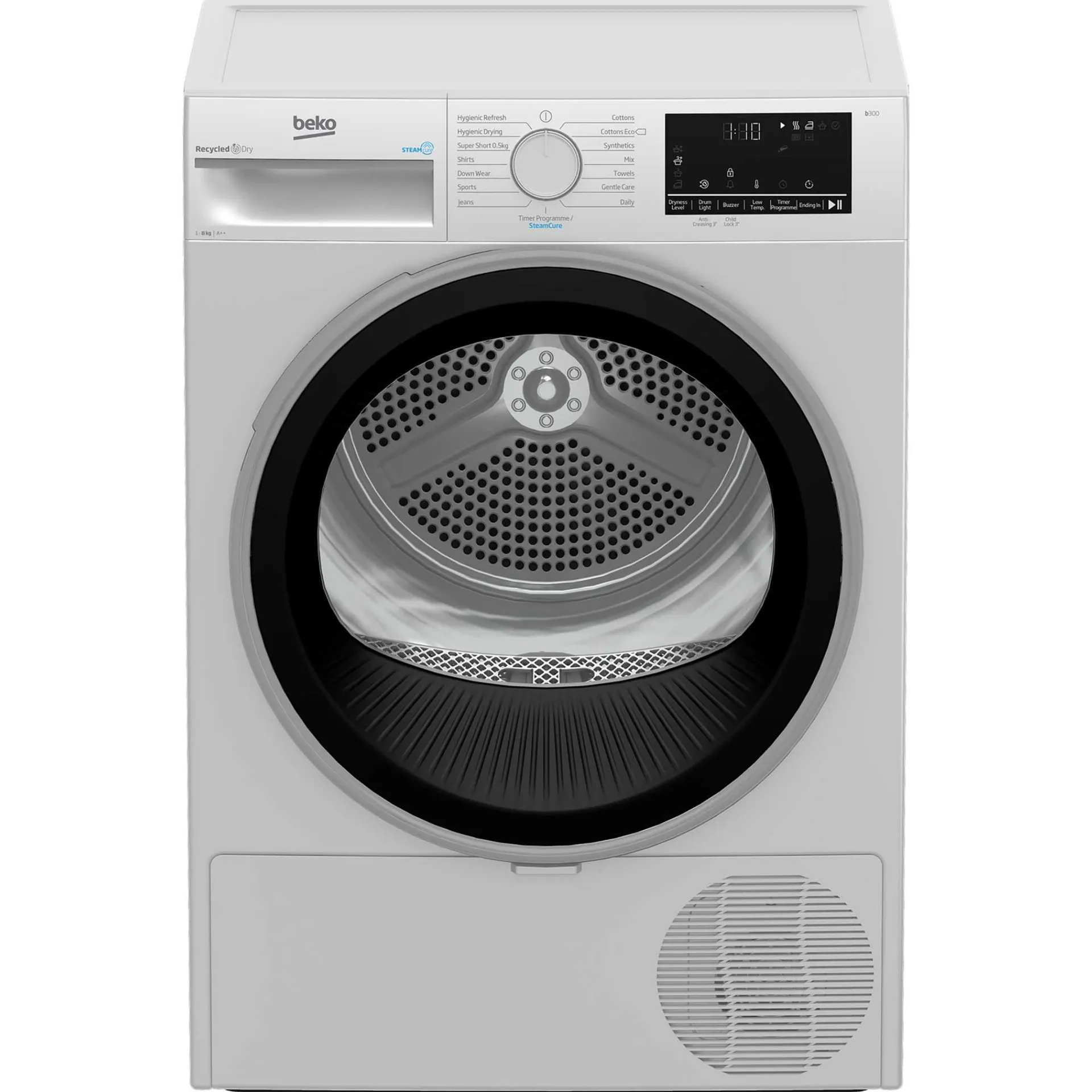 Beko B3T48231DW A++ 8kg Heat Pump Tumble Dryer with SteamCure