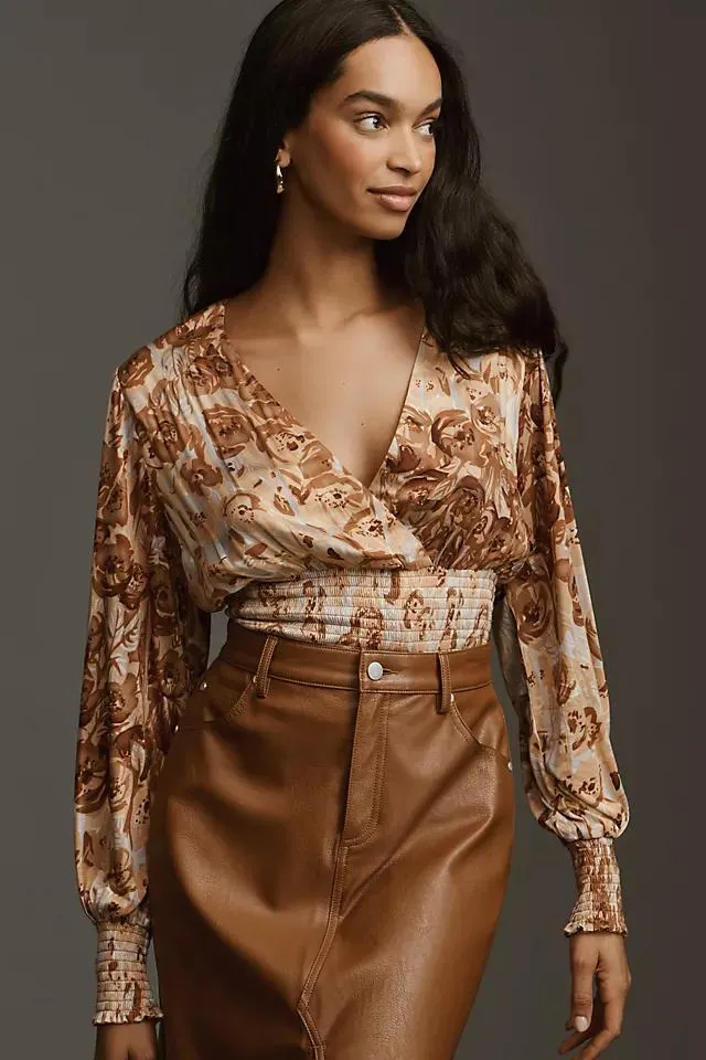 Tiny Valentina Long-Sleeve Printed Surplice Top