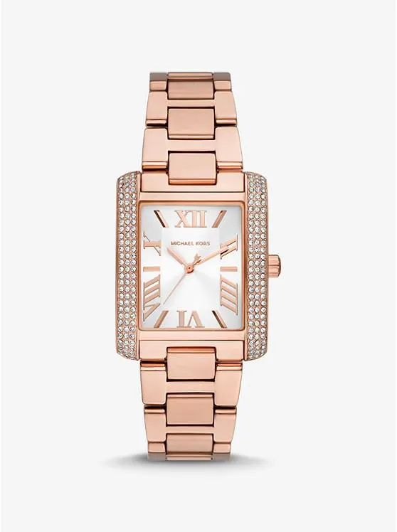 Oversized Emery Pavé Rose-Gold Tone Watch