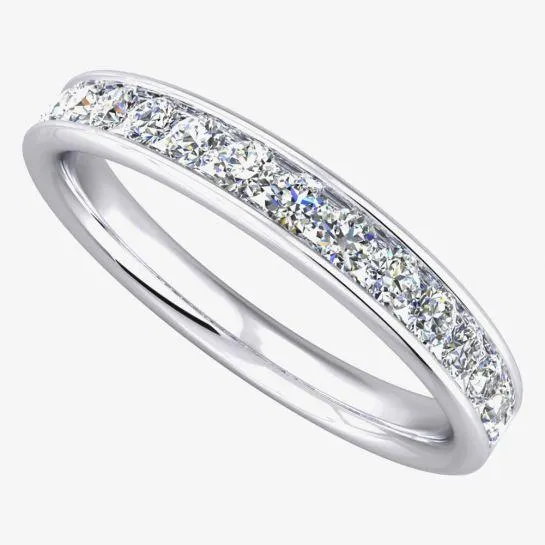 9ct White Gold 0.25ct Diamond Half-Eternity Ring 8991/9W/DQ10/25PT