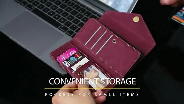 Phone Case For Samsung Galaxy Wallet Case S23 S22 S21 S20 Plus Ultra A14 A34 A54 A73 A53 A33 A42 Portable with Stand with Removable Cross Body Strap Solid Colored PU Leather